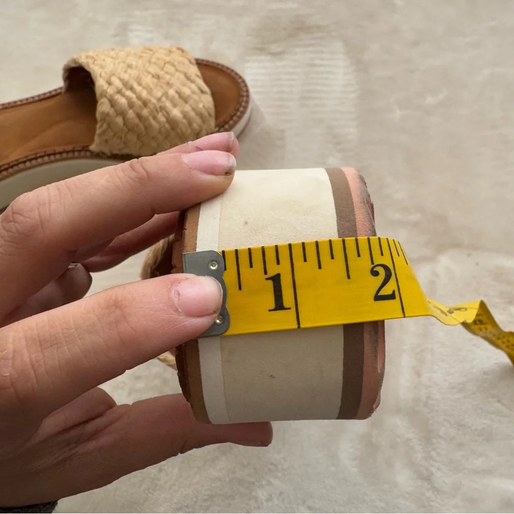 Robert Clergerie Fleurin Natural Woven Raffia Platform Wedge Sandals Size 10.5